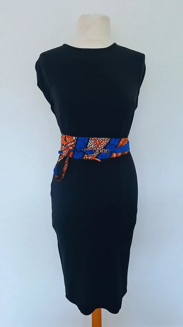 Ceinture obi en wax coton multicolore ceinture africaine pour femme avec motif wax à nouer