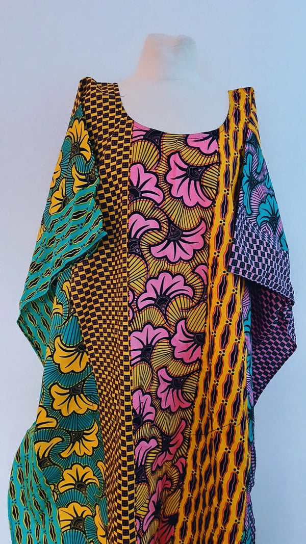 Boubou Africain Femme Multicolore Wax | L'ATELIER WAX DE CLARISSE