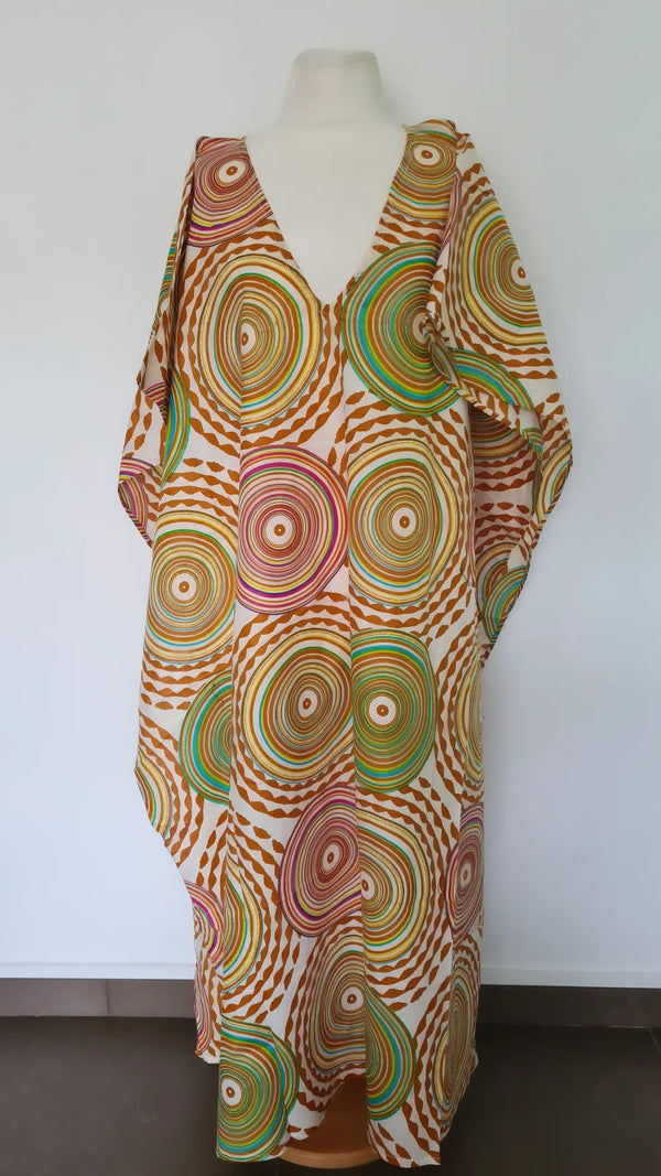 Boubou africain femme - boubou wax  -  robe africaine multicolore