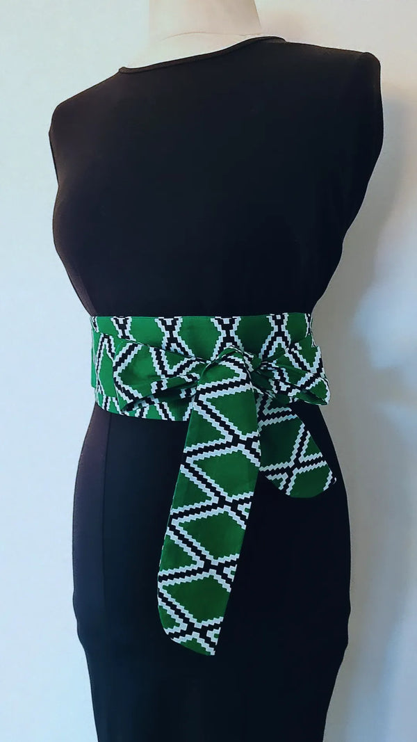 Ceinture en wax coton multicolore ceinture africaine pour femme avec motif wax à nouer