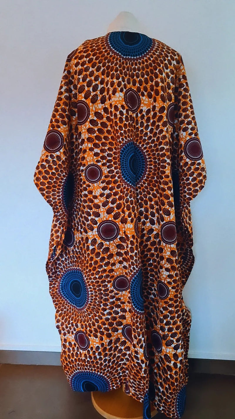 Boubou Africain Feme Africaine Multicolore | L'ATELIER WAX DE CLARISSE
