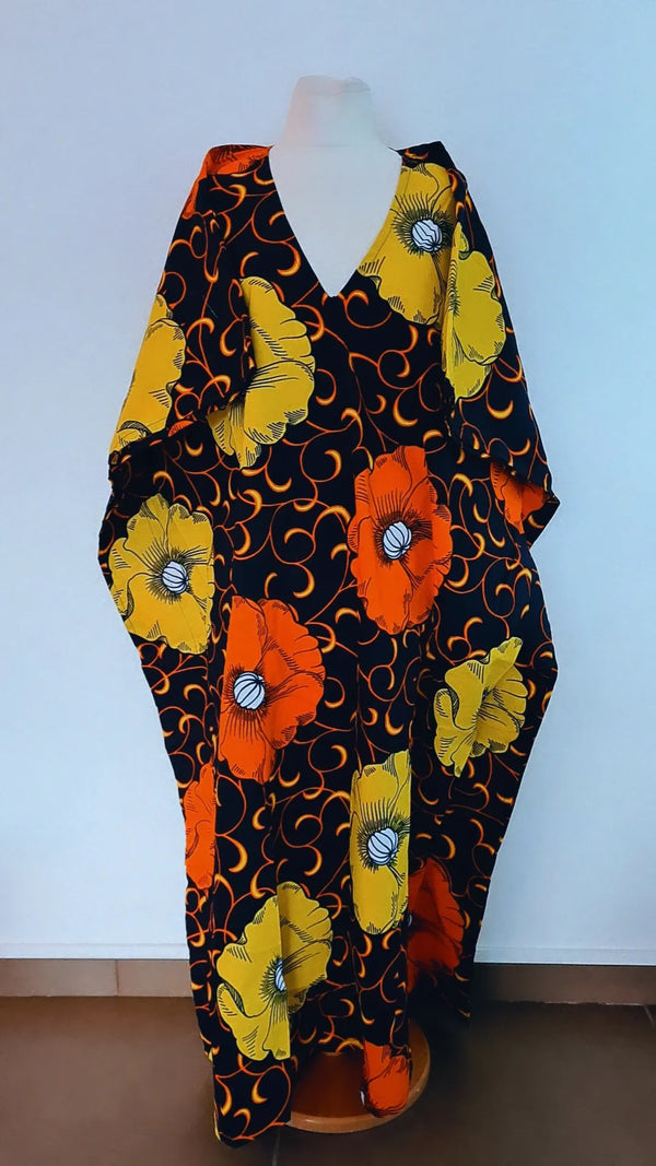 Boubou africain femme - boubou wax  -  robe africaine multicolore