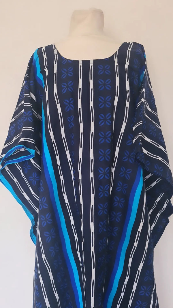 Boubou africain femme bleu - boubou wax  -  robe africaine longue
