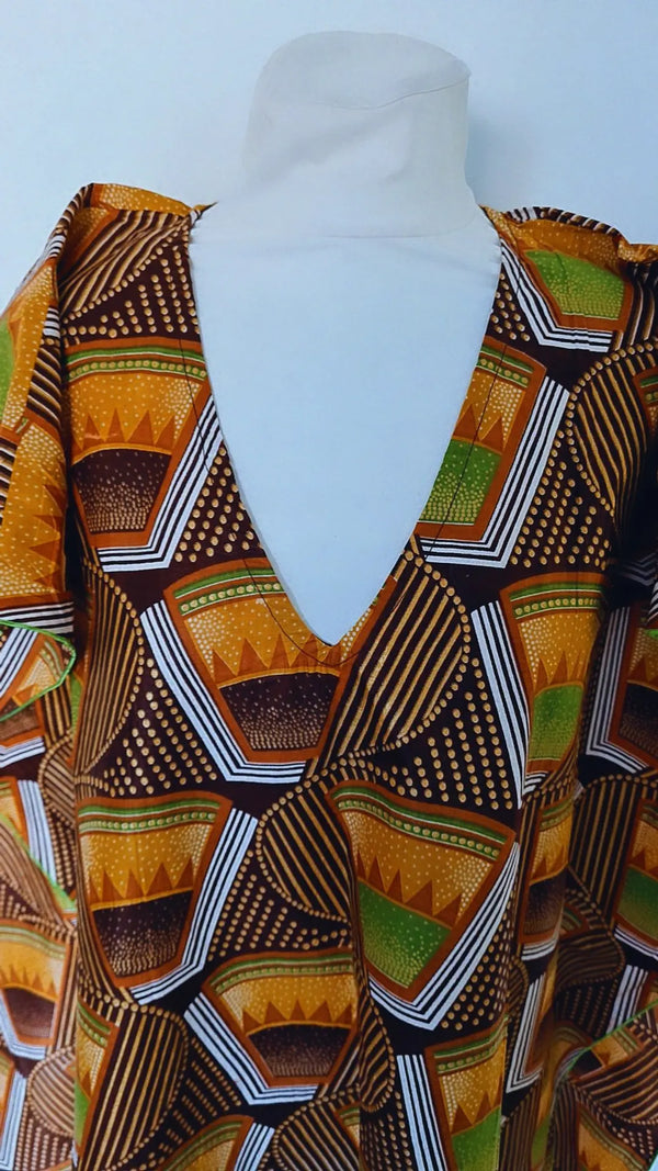 Boubou africain femme - boubou wax  -  boubou multicolore
