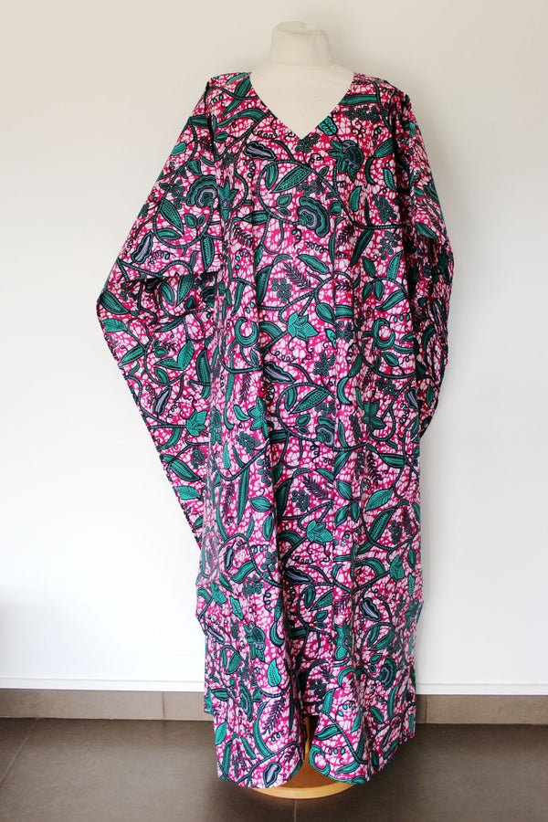 Boubou africain femme -  Caftan wax LWC003