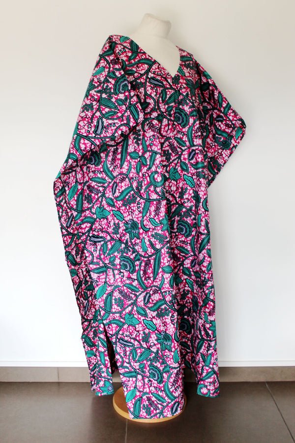 Boubou africain femme -  Caftan wax LWC003